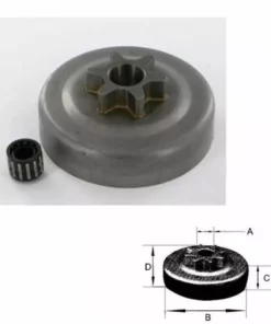 MCCULLOCH 106114W - Pignon De Chaine 3/8" LP 6 Dents Pour Tronçonneuse Mac Culloch Partner Poulan