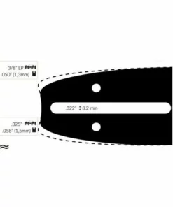ADAPTABLE Guide Chaine Tronçonneuse Bernard 35cm 3/8 Lp .050 (1,3mm).