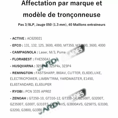 JARDIAFFAIRES Chaîne Pro 25cm Pour élagueuse 3/8-050-1,3mm-40Entraineurs = 91-40E 4 JARDIAFFAIRES Chaîne Pro 25cm Pour élagueuse 3/8-050-1,3mm-40Entraineurs = 91-40E – Image 2