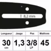 UNIVERSEL Guide OZAKI 30 Cm 3/8LP 1,3 Mm -Tronçonneuse et accessoire Soldes 2022 14069751 1