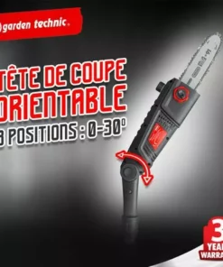 ELEM GARDEN TECHNIC Scie à ébrancher Sur Perche 710W Guide Oregon 24cm -Tronçonneuse et accessoire Soldes 2022 15087529 3