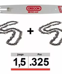 Pack 1 Guide + 2 Chaînes Tronçonneuse Oregon 325 058 | 33cm