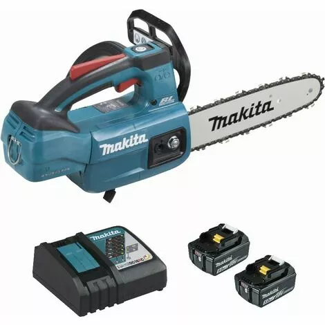 Tronçonneuse D'élagage 18 V Li-Ion 5 Ah 25 Cm MAKITA - 2 Batteries Et Chargeur - DUC254RT2 3 Tronçonneuse D'élagage 18 V Li-Ion 5 Ah 25 Cm MAKITA - 2 Batteries Et Chargeur - DUC254RT2