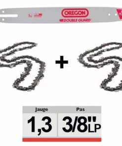 Pack 1 Guide + 2 Chaînes Tronçonneuse Oregon 3/8LP 050 SDEA041 | 30cm