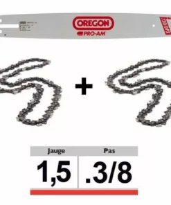 Pack 1 Guide + 2 Chaînes Tronçonneuse Oregon SFHD009 3/8 058 | 38cm