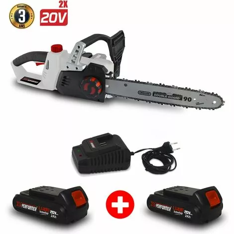 Tronçonneuse 40V (2x20V) X-Performer XPTRO40LI-2B - Double Sécurité - Graissage Auto + 2 Batteries 2 Ah - Chargeur 3 Tronçonneuse 40V (2x20V) X-Performer XPTRO40LI-2B - Double Sécurité - Graissage Auto + 2 Batteries 2 Ah - Chargeur – Image 2