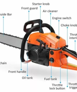 OOBEST WIHHOBY Tronçonneuse Thermique 58 Cm3, 3.5 CV, Guide 50 Cm, 2 Chaînes -Tronçonneuse et accessoire Soldes 2022 20382401 4