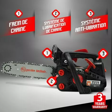 ELEM GARDEN TECHNIC Tronçonneuse Thermique D'élagage 25.4cc - 30cm 4 ELEM GARDEN TECHNIC Tronçonneuse Thermique D'élagage 25.4cc - 30cm – Image 2