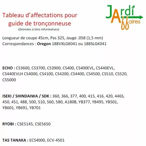 Guide Oregon 188VXLGK041 45cm De Coupe Pas 325, Jauge 1,5mm 4 Guide Oregon 188VXLGK041 45cm De Coupe Pas 325, Jauge 1,5mm – Image 2