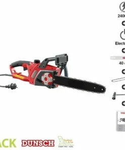 Tronçonneuse électrique 2400W Guide Oregon 40cm Tension Automatique Dunsch DU30240-40ATF - Rouge