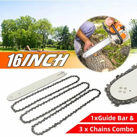 MAEREX 16'' Barre Guide + 3 X 3/8 Chaine Tronconneuse Pour STIHL 009 012 021 E180 MS180 MS190 MS250 HT70 5 MAEREX 16'' Barre Guide + 3 X 3/8 Chaine Tronconneuse Pour STIHL 009 012 021 E180 MS180 MS190 MS250 HT70 – Image 3