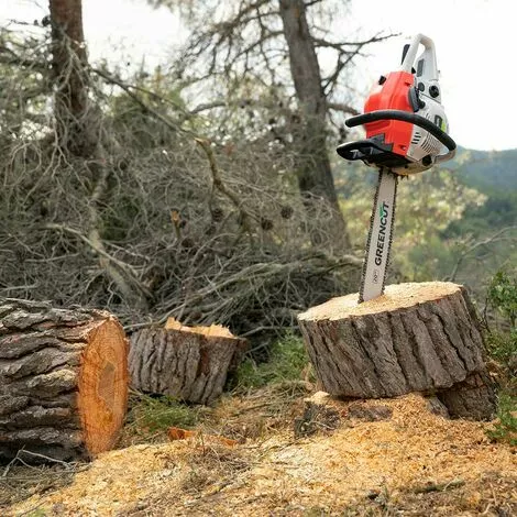Tronçonneuse 62cc 3,8cv Moteur à Essence 2 Temps, épée De 20 Pouces, 76 Dents, Guidon Ergonomique - Greencut GS620X 6 Tronçonneuse 62cc 3,8cv Moteur à Essence 2 Temps, épée De 20 Pouces, 76 Dents, Guidon Ergonomique - Greencut GS620X – Image 4