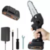 BRIDAY Tronçonneuse Électrique Sans Fil, Mini Scie À Chaîne 10cm, Petite Scie Électrique Portative Domestique, Tronçonneuse À Piles Rechargeables Pour La Coupe De Bois De Branche D'arbre,Scie à Chaîne Super Pratique -Tronçonneuse et accessoire Soldes 2022 28412813 1