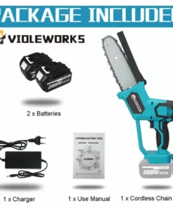 ZEBRAA Scie à Chaine Sans Fil électrique 1500W 288V 2 Batteries Bleu -Tronçonneuse et accessoire Soldes 2022 28972469 3
