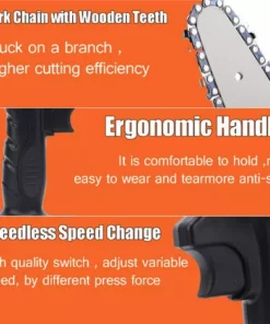 HAPPYSHOPPING Mini Tronçonneuse De 4 Pouces, Petite Scie Abois, Scie Forestiere De Jardin, Norme Europeenne Noire, 4000 Mah Avec Deux Batteries Et Un Chargeur - 4000 Mah Avec Deux Batteries Et Un Chargeur -Tronçonneuse et accessoire Soldes 2022 29592243 5