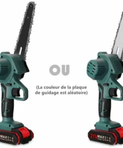 ASUPERMALL 21V Scie D'élagage électrique Portable Et Rechargeable Avec 2 Batteries, Petite Tron?onneuse Pour Fendre Le Bois, Branche De Verger De Jardin -Tronçonneuse et accessoire Soldes 2022 29980126 5