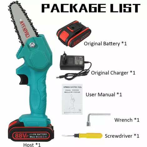 AUGIENB Scie à Chaine Tron?onneuse à Batterie élagueuse Sans Fil VIOLEWORKS 4" 18V Scie à Chaine Scie à B?che électrique 1 Batterie Bleu 5 AUGIENB Scie à Chaine Tron?onneuse à Batterie élagueuse Sans Fil VIOLEWORKS 4" 18V Scie à Chaine Scie à B?che électrique 1 Batterie Bleu – Image 3