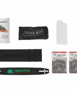 TIMBERPRO Tronçonneuse Thermique 50 Cm3, Semi Pro, Guide 40 Cm, 2 Chaines + Housse De Transport Et Accessoires -Tronçonneuse et accessoire Soldes 2022 30480641 4