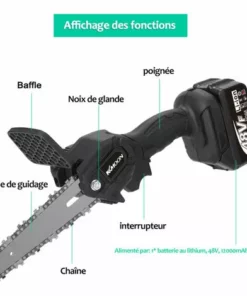 Kkmoon 6 Pouces 48Vf Scies D'élagage électriques à Vitesse Infiniment Variable, Rechargeables, Tronçonneuse à Brosse Pour Fendre Le Bois, Outil De Travail Du Bois 9 Kkmoon 6 Pouces 48Vf Scies D'élagage électriques à Vitesse Infiniment Variable, Rechargeables, Tronçonneuse à Brosse Pour Fendre Le Bois, Outil De Travail Du Bois -Tronçonneuse et accessoire Soldes 2022 31443170 3