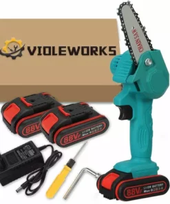 MOHOO [5 Modèles En Option] Scie à Chaine Sans Fil 4 Pouce 1080W 18V Scie à Main Simple Avec 2 Batterie Bleu -Tronçonneuse et accessoire Soldes 2022 31571988 2