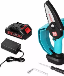 HAPPYSHOPPING Scie Sabre 24V, Scie Electrique Au Lithium, Moteur Brosse, Petite Scie Electrique Rechargeable, Mini Scie A Chaine Electrique, Une Charge, Une Charge, Norme Europeenne 220V, Bleu - Bleu -Tronçonneuse et accessoire Soldes 2022 31937613 2