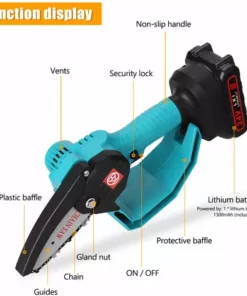 HAPPYSHOPPING Scie Sabre 24V, Scie Electrique Au Lithium, Moteur Brosse, Petite Scie Electrique Rechargeable, Mini Scie A Chaine Electrique, Une Charge, Une Charge, Norme Europeenne 220V, Bleu - Bleu -Tronçonneuse et accessoire Soldes 2022 31937613 3