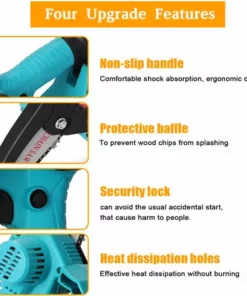 HAPPYSHOPPING Scie Sabre 24V, Scie Electrique Au Lithium, Moteur Brosse, Petite Scie Electrique Rechargeable, Mini Scie A Chaine Electrique, Une Charge, Une Charge, Norme Europeenne 220V, Bleu - Bleu -Tronçonneuse et accessoire Soldes 2022 31937613 4