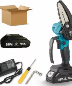 VIOLEWORKS Scie à Chaine 4" Tronconneuse à Batterie élagueuse électrique Sans Fil 18V 1200W 1 Batterie Tronconneuse électrique Avec Affichage 6000 MAh -Tronçonneuse et accessoire Soldes 2022 32833736 5