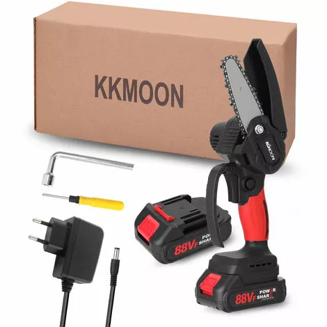 KKmoon, 21V Mini Scie A Chaine Electrique Sans Fil 4 Pouces, 88VF Large Tension 100-230V Norme Europeenne Rouge Deux Petites Batteries - 88VF Large Tension 100-230V Norme Europeenne Rouge Deux Petites Batteries 3 KKmoon, 21V Mini Scie A Chaine Electrique Sans Fil 4 Pouces, 88VF Large Tension 100-230V Norme Europeenne Rouge Deux Petites Batteries - 88VF Large Tension 100-230V Norme Europeenne Rouge Deux Petites Batteries