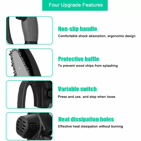 KKmoon, 21V Mini Scie A Chaine Electrique Sans Fil 4 Pouces, 88VF Large Tension 100-230V Norme Europeenne Rouge Deux Petites Batteries - 88VF Large Tension 100-230V Norme Europeenne Rouge Deux Petites Batteries 7 KKmoon, 21V Mini Scie A Chaine Electrique Sans Fil 4 Pouces, 88VF Large Tension 100-230V Norme Europeenne Rouge Deux Petites Batteries - 88VF Large Tension 100-230V Norme Europeenne Rouge Deux Petites Batteries – Image 5