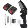 ZEBRAA Mini Scie à Chaine Sans Fil électrique 88V 4" 3500MAH (Noir, Avec 2Pcs Batterie) -Tronçonneuse et accessoire Soldes 2022 33768967 1