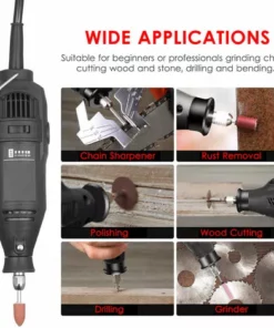 Kkmoon Poche Chainsaw Sharpener Chaine Portable Grinder Electrique Scie Electrique A Meuler Sharpener Set Avec Tete De Broyage + Angle Guide 220V Eu Plug, Noir -Tronçonneuse et accessoire Soldes 2022 33971458 4