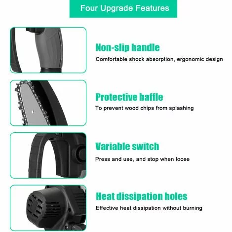 Kkmoon 21V De Portable Electrique Elagage-Scie 88Vf Petit Bois Spliting Chainsaw Pinceau Moteur A Une Main D'Outils Pour Le Travail Du Bois De Jardin Orchard, Rouge, Prise Eu, 2 Petites Piles 7 Kkmoon 21V De Portable Electrique Elagage-Scie 88Vf Petit Bois Spliting Chainsaw Pinceau Moteur A Une Main D'Outils Pour Le Travail Du Bois De Jardin Orchard, Rouge, Prise Eu, 2 Petites Piles – Image 5