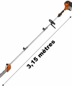 GT GARDEN Élagueuse Thermique Sur Perche, 52 Cm3, 3 CV, Longueur 3.15 Mètres