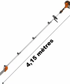 GT GARDEN Élagueuse Thermique Sur Perche, 52 Cm3, 3 CV, Longueur 4.15 Mètres