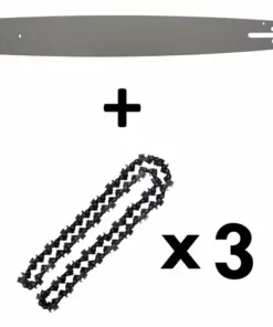 GT GARDEN Guide 18 Pouces (45 Cm) Avec Lot De 3 Chaînes 72 Maillons Pour Tronçonneuse