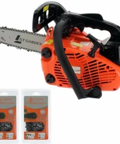 GT GARDEN Tronçonneuse élagueuse Thermique 25 Cm3, 1.2 CV, Guide 26 Cm, 2 Chaînes