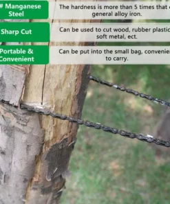 HAPPYSHOPPING Tronçonneuse De Poche Portable Outdoot Randonnee Camping Survival Gear Scie A Chaine A Main Pour La Coupe Du Bois, Modele: Noir -Tronçonneuse et accessoire Soldes 2022 36025084 4