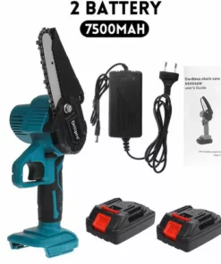 26V Mini Scie électrique Sans Balais 4 Pouces Thermostat Sans Fil Tron?onneuse Pour L'exploitation Forestière Outils De Coupe De Bois + 2 Batteries Coxolo -Tronçonneuse et accessoire Soldes 2022 36489244 4