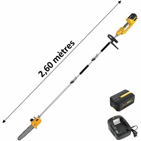 Élagueuse Sur Perche Sans Fil à Batterie, 40 V, GT ELEC + Batterie 2 Ah + Chargeur 3 Élagueuse Sur Perche Sans Fil à Batterie, 40 V, GT ELEC + Batterie 2 Ah + Chargeur