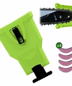 TANABATA Affuteuse De Chaine Pour Tronconneuse, Chaîne De Désherbeur, Avec 4 Pièces Pierre à Aiguiser Remplaçable (Vert)