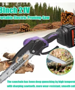 HAPPYSHOPPING Scie D'elagage Electrique Portable 21V 8 Pouces Petite Tronçonneuse A Bois A Moteur Sans Brosse Outil De Travail Du Bois A Une Main Pour Verger De Jardin, Modele: Une Batterie Et Une Charge -Tronçonneuse et accessoire Soldes 2022 43441603 2