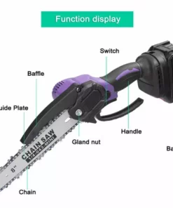 HAPPYSHOPPING Scie D'elagage Electrique Portable 21V 8 Pouces Petite Tronçonneuse A Bois A Moteur Sans Brosse Outil De Travail Du Bois A Une Main Pour Verger De Jardin, Modele: Une Batterie Et Une Charge -Tronçonneuse et accessoire Soldes 2022 43441603 3