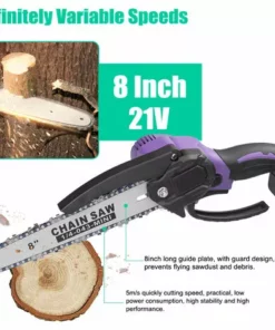 HAPPYSHOPPING Scie D'elagage Electrique Portable 21V 8 Pouces Petite Tronçonneuse A Bois A Moteur Sans Brosse Outil De Travail Du Bois A Une Main Pour Verger De Jardin, Modele: Une Batterie Et Une Charge -Tronçonneuse et accessoire Soldes 2022 43441603 4