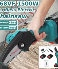 DMTOOL Scie D'élagage électrique Sans Fil 24 V 1500 W Mini Tron?onneuse Portable De 4 Pouces De Jardin (2 Piles) -Tronçonneuse et accessoire Soldes 2022 44099045 5