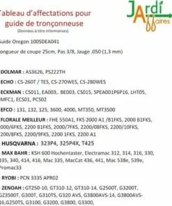 JARDIAFFAIRES Guide Avec 2 Chaines Coupe 25cm Pas 3/8LP Jauge 1,3mm Remplace 100SDEA041 -Tronçonneuse et accessoire Soldes 2022 46789471 3