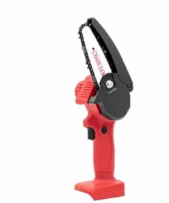 SUPERSELLER Tronçonneuse à Batterie Mini Scie à Chaîne électrique Sans Fil, Scie à Chaîne à Batterie Au Lithium, Scie électrique, Scie à Bois, Petite Scie à Bois, Scie à Bois De Jardin, Rouge