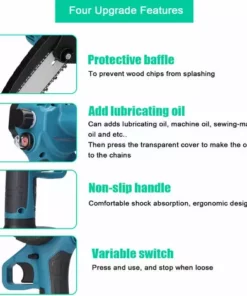 ASUPERMALL 21V 8Inch Scies D'élagage électriques Portables Petite Tronçonneuse à Fendre Le Bois, Outil De Travail Du Bois Pour Le Jardin -Tronçonneuse et accessoire Soldes 2022 47309726 5