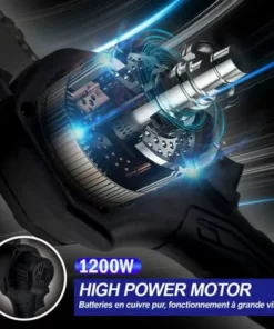 Scie à Chaîne électroportative 1200W Mini Tronçonneuse à Batterie - 6 Pouces Sans Fil Pour Makita - Vitesse Réglable Pour La Coupe Du Bois - Onevan - Bleu Avec 2 Batteries -Tronçonneuse et accessoire Soldes 2022 48884745 3