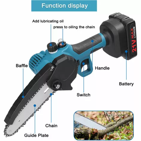 HAPPYSHOPPING Guide De 4 "+ 6" Mini Scie à Chaîne électrique Rechargeable Domestique Scie électrique Au Lithium Portable à Deux Puissances Une Charge, Moteur Brossé, Emballage En Carton, Norme Européenne 220 V 5 HAPPYSHOPPING Guide De 4 "+ 6" Mini Scie à Chaîne électrique Rechargeable Domestique Scie électrique Au Lithium Portable à Deux Puissances Une Charge, Moteur Brossé, Emballage En Carton, Norme Européenne 220 V – Image 3